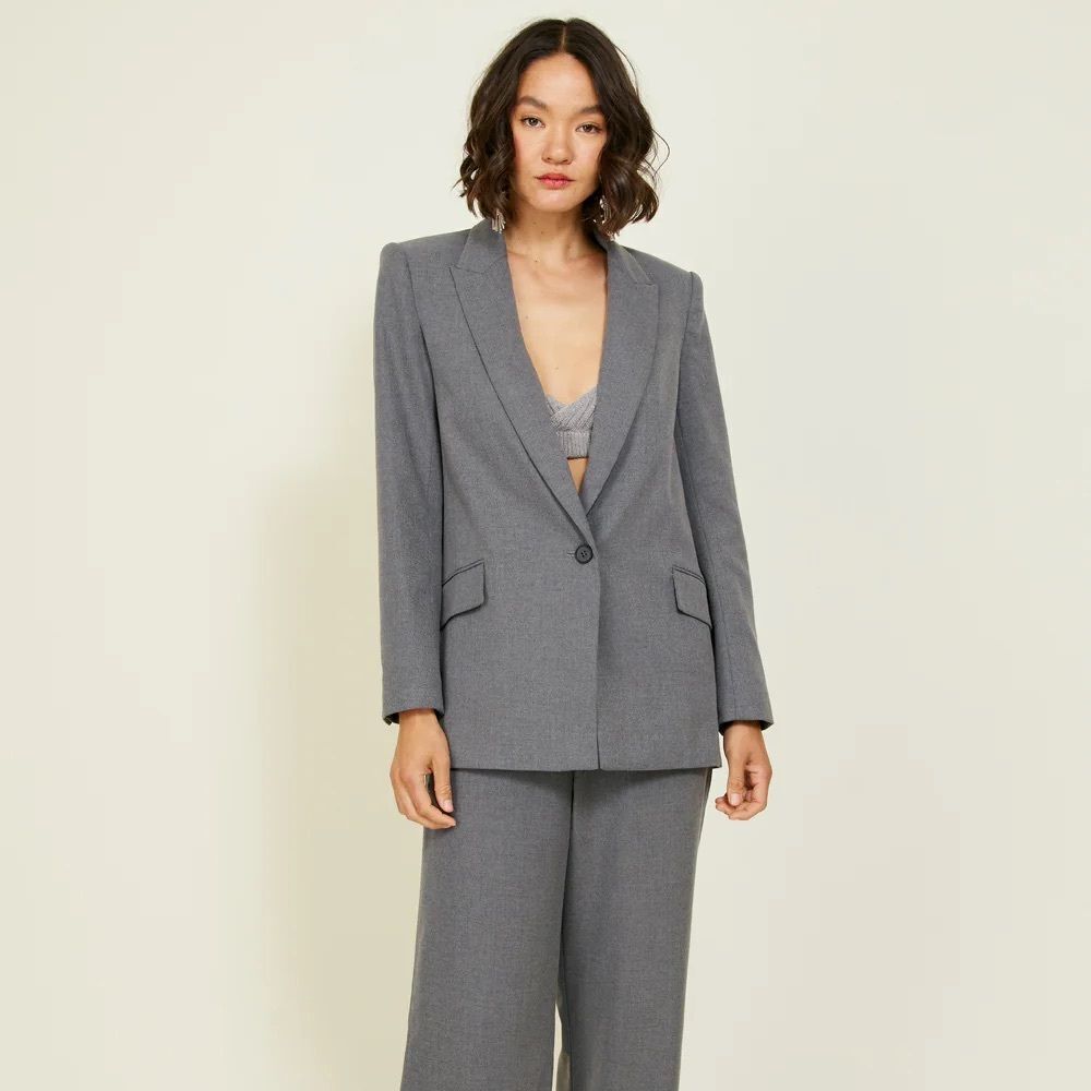 Line & Dot Gray Women's Blazer